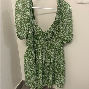 Abercrombie & Fitch Green and White Dress